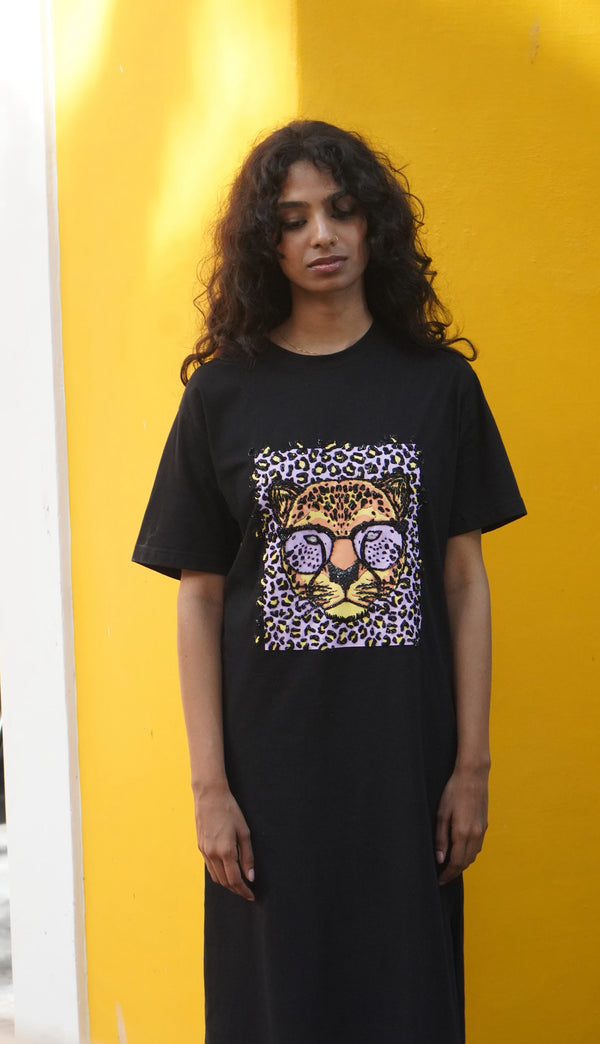 Leopard tshirt dress